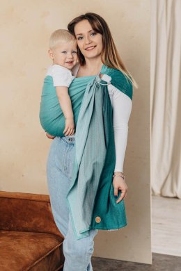 Chusta kółkowa, splot jodełkowy, ramię bez zakładek (100% bawełna) - MAŁA JODEŁKA OMBRE ZIELEŃ - standard 1.8m