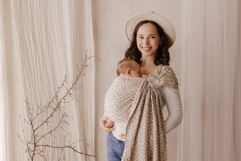 Chusta kółkowa, splot żakardowy, (62% bawełna, 38% wiskoza bambusowa) - TETRIS - PRESTO - ramię bez zakładek - standard 1.8m