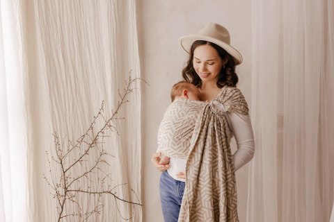 Chusta kółkowa, splot żakardowy, (62% bawełna, 38% wiskoza bambusowa) - TETRIS - PRESTO - ramię bez zakładek - standard 1.8m