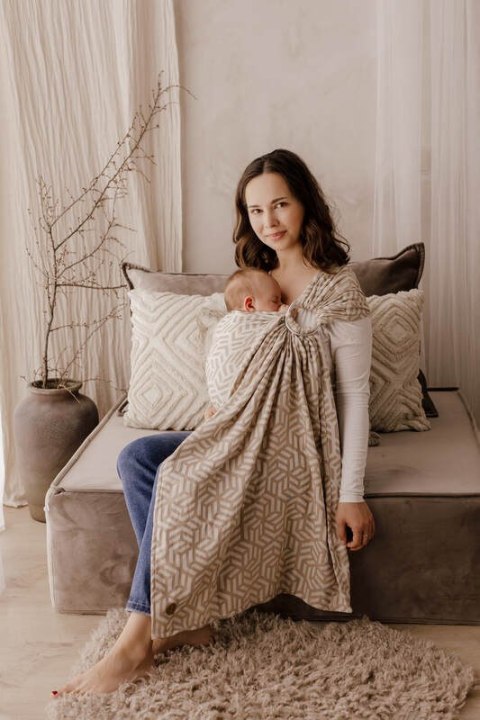 Chusta kółkowa, splot żakardowy, (62% bawełna, 38% wiskoza bambusowa) - TETRIS - PRESTO - ramię bez zakładek - standard 1.8m