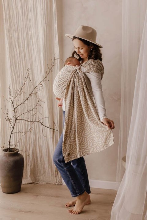 Chusta kółkowa, splot żakardowy, (62% bawełna, 38% wiskoza bambusowa) - TETRIS - PRESTO - ramię bez zakładek - standard 1.8m