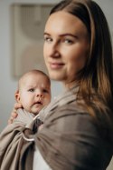 Moja pierwsza chusta kółkowa do noszenia dzieci, tkana splotem jodełkowym, bawełna, ramię bez zakładek - MAŁA JODEŁKA BABY CAFFE