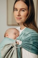 Moja pierwsza chusta kółkowa do noszenia dzieci, tkana splotem jodełkowym, bawełna, ramię bez zakładek - MAŁA JODEŁKA BABY MINT 