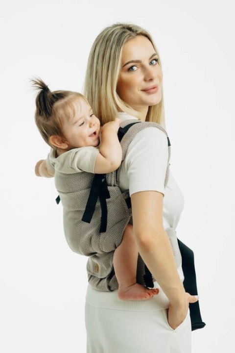 Moje Pierwsze Nosidełko LennyUpGrade PRO, splot jodełkowy, 100% bawełna , rozmiar standard - MAŁA JODEŁKA ALMOND