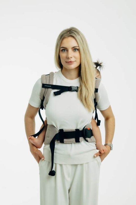 Moje Pierwsze Nosidełko LennyUpGrade PRO, splot jodełkowy, 100% bawełna , rozmiar standard - MAŁA JODEŁKA ALMOND