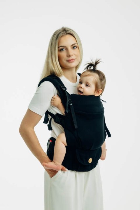 Moje Pierwsze Nosidełko LennyUpGrade PRO, splot jodełkowy, 100% bawełna , rozmiar standard - MAŁA JODEŁKA CZARNY HEBAN