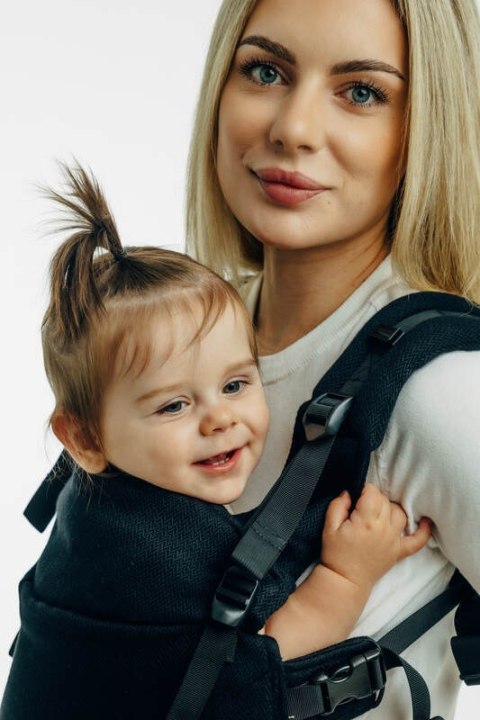 Moje Pierwsze Nosidełko LennyUpGrade PRO, splot jodełkowy, 100% bawełna , rozmiar standard - MAŁA JODEŁKA CZARNY HEBAN