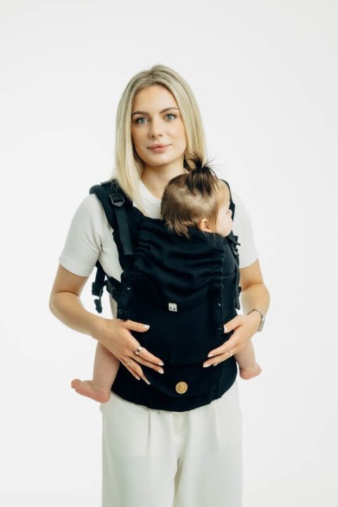 Moje Pierwsze Nosidełko LennyUpGrade PRO, splot jodełkowy, 100% bawełna , rozmiar standard - MAŁA JODEŁKA CZARNY HEBAN