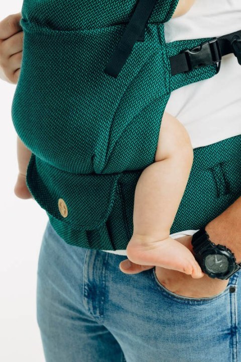 Moje Pierwsze Nosidełko LennyUpGrade PRO, splot jodełkowy, 100% bawełna , rozmiar standard - SZMARAGD