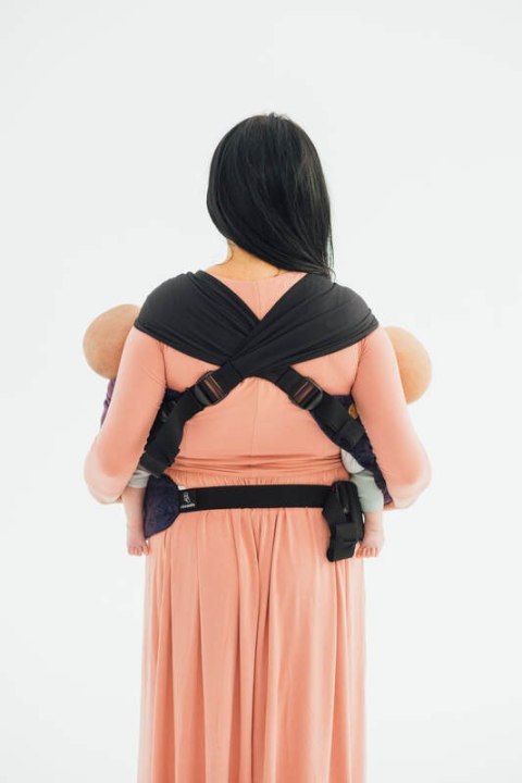 Nosidełko LennyTwin z tkaniny żakardowej 100% bawełna, rozmiar standard - DZIKIE WINO - BOUQUET