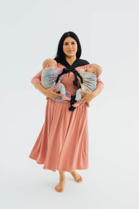 Nosidełko LennyTwin z tkaniny żakardowej 100% bawełna, rozmiar standard - DZIKIE WINO - VINEYARD