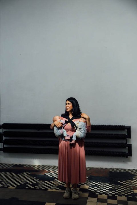 Nosidełko LennyTwin z tkaniny żakardowej 100% bawełna, rozmiar standard - DZIKIE WINO - VINEYARD