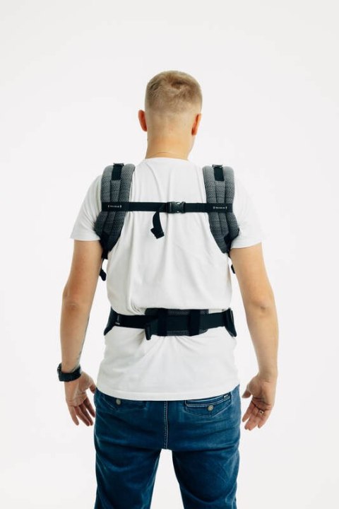 Nosidełko LennyUpGrade PRO, splot jodełkowy, 100% bawełna , rozmiar standard - MAŁA JODEŁKA OMBRE SZARY