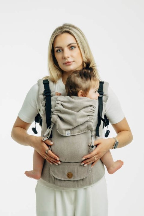 Nosidełko LennyUpGrade PRO z tkaniny skośno-krzyżowej, 100% bawełna, rozmiar standard - PEANUT BUTTER