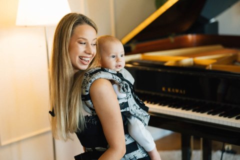 Nosidełko LennyUpGrade PRO z tkaniny żakardowej 100% bawełna , rozmiar standard - MELODY - POLONAISE