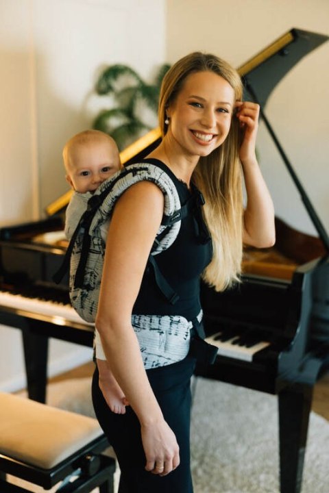 Nosidełko LennyUpGrade PRO z tkaniny żakardowej 100% bawełna , rozmiar standard - MELODY - POLONAISE