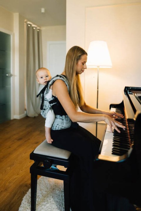 Nosidełko LennyUpGrade PRO z tkaniny żakardowej 100% bawełna , rozmiar standard - MELODY - POLONAISE
