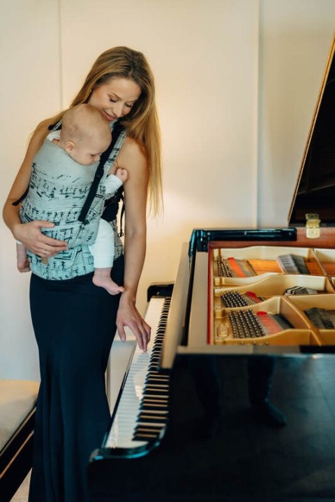 Nosidełko LennyUpGrade PRO z tkaniny żakardowej 100% bawełna , rozmiar standard - MELODY - POLONAISE