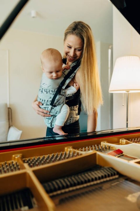 Nosidełko LennyUpGrade PRO z tkaniny żakardowej 100% bawełna , rozmiar standard - MELODY - POLONAISE