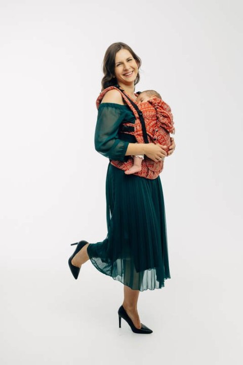 Nosidełko LennyUpGrade PRO z tkaniny żakardowej 100% bawełna , rozmiar standard - PAWI OGON - HOLIDAY