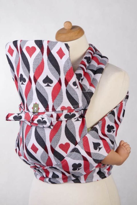 Nosidełko dla dzieci MEI-TAI MINI z kapturkiem, bawełna, splot żakardowy, KRÓLOWA SERC (drugi gatunek)