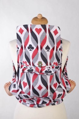 Nosidełko dla dzieci MEI-TAI MINI z kapturkiem, bawełna, splot żakardowy, KRÓLOWA SERC (drugi gatunek)