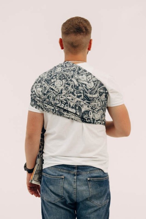 Żakardowa chusta kółkowa do noszenia dzieci, (100% bawełna), ramię bez zakładek - CLOCKWORK - FIX IT - standard 1.8m