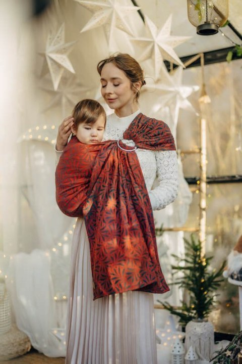 Żakardowa chusta kółkowa do noszenia dzieci, (100% bawełna), ramię bez zakładek - INFINITY - GERDA - standard 1.8m