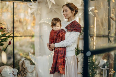 Żakardowa chusta kółkowa do noszenia dzieci, (100% bawełna), ramię bez zakładek - INFINITY - GERDA - standard 1.8m
