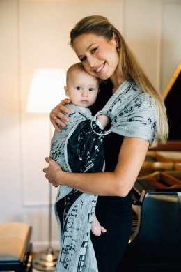 Żakardowa chusta kółkowa do noszenia dzieci, (100% bawełna), ramię bez zakładek - MELODY - POLONAISE - standard 1.8m