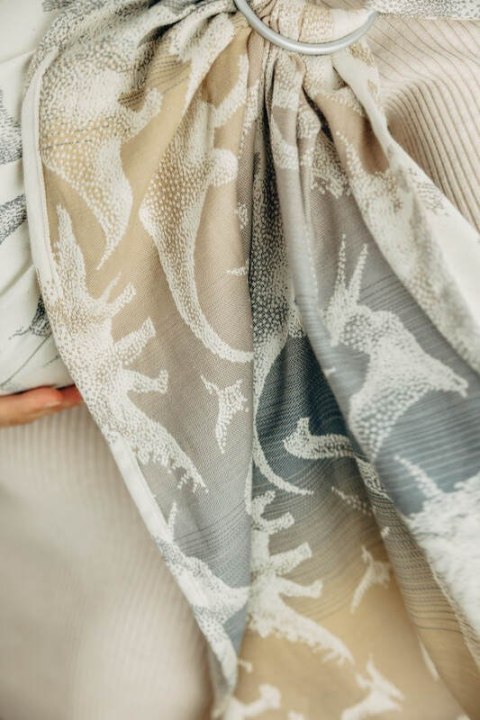 Żakardowa chusta kółkowa do noszenia dzieci, 100% bawełna, ramię bez zakładek - PARK JURAJSKI - ICE DESERT - standard 1.8m