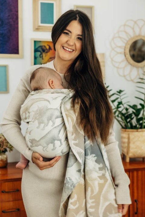 Żakardowa chusta kółkowa do noszenia dzieci, 100% bawełna, ramię bez zakładek - PARK JURAJSKI - ICE DESERT - standard 1.8m