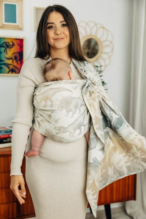 Żakardowa chusta kółkowa do noszenia dzieci, 100% bawełna, ramię bez zakładek - PARK JURAJSKI - ICE DESERT - standard 1.8m