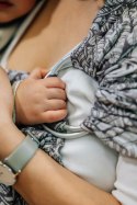 Żakardowa chusta kółkowa do noszenia dzieci, 100% wiskoza bambusowa, ramię bez zakładek - WOLNY DUCH - GAJUSZ - standard 1.8m