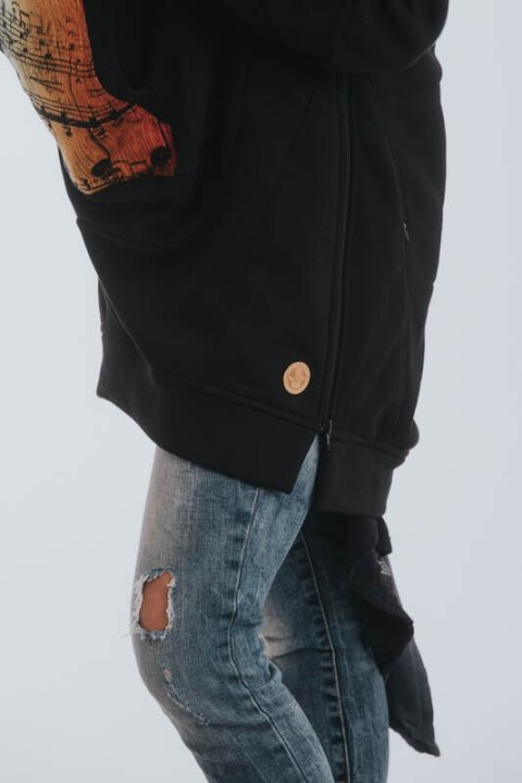 Bluza do noszenia dzieci 3.0 - Czarna z Symfonią Tęczą Dark - rozmiar 3XL