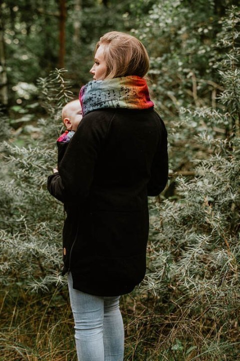 Bluza do noszenia dzieci 3.0 - Czarna z Symfonią Tęczą Dark - rozmiar XXL