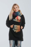 Bluza do noszenia dzieci 3.0 - Czarna z Symfonią Tęczą Dark - rozmiar XXL