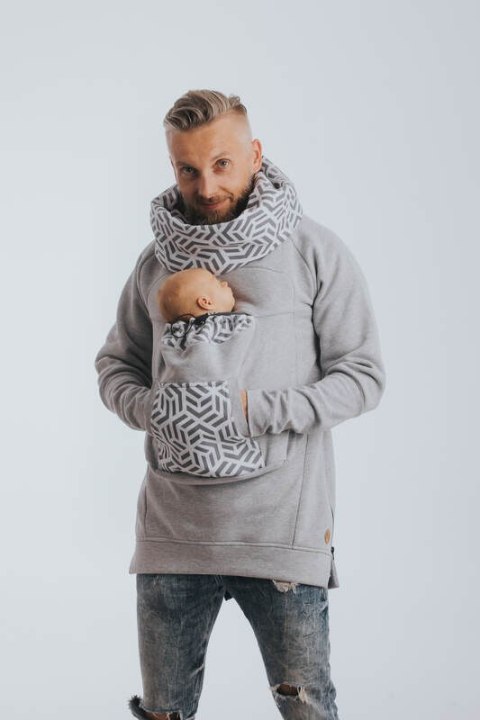 Bluza do noszenia dzieci 3.0 - Szary Melanż z Perłą - rozmiar S