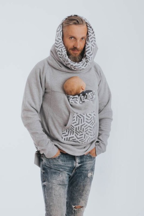 Bluza do noszenia dzieci 3.0 - Szary Melanż z Perłą - rozmiar S