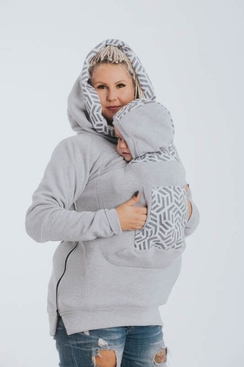 Bluza do noszenia dzieci 3.0 - Szary Melanż z Perłą - rozmiar S