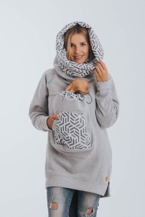 Bluza do noszenia dzieci 3.0 - Szary Melanż z Perłą - rozmiar S