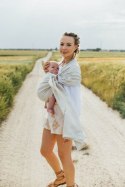 Chusta kółkowa do noszenia dzieci, splot chevron, 100% len, ramię bez zakładek - ARROW - WHISPER - standard 1.8m