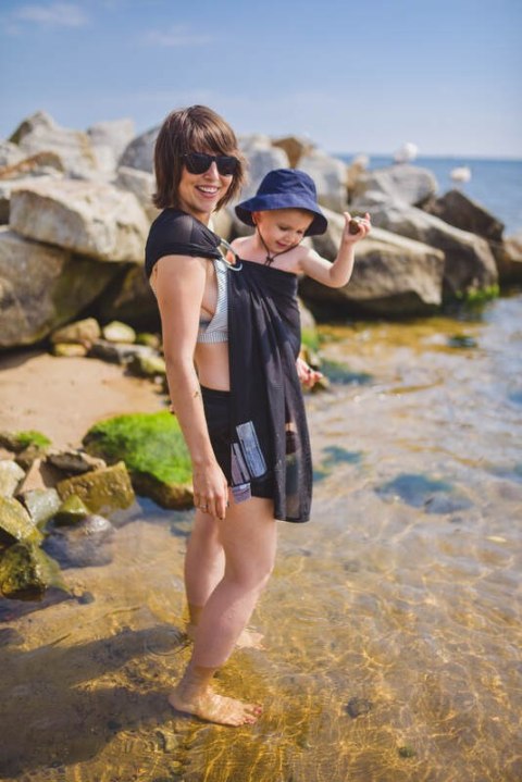 Chusta kółkowa do wody, (100% poliester), ramię bez zakładek - BLACK MESH - standard 1.8m