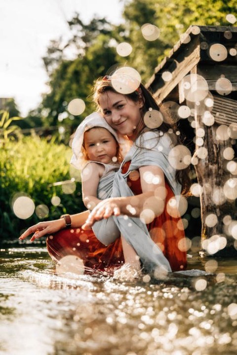 Chusta kółkowa do wody, (100% poliester), ramię bez zakładek - GREY MESH - standard 1.8m