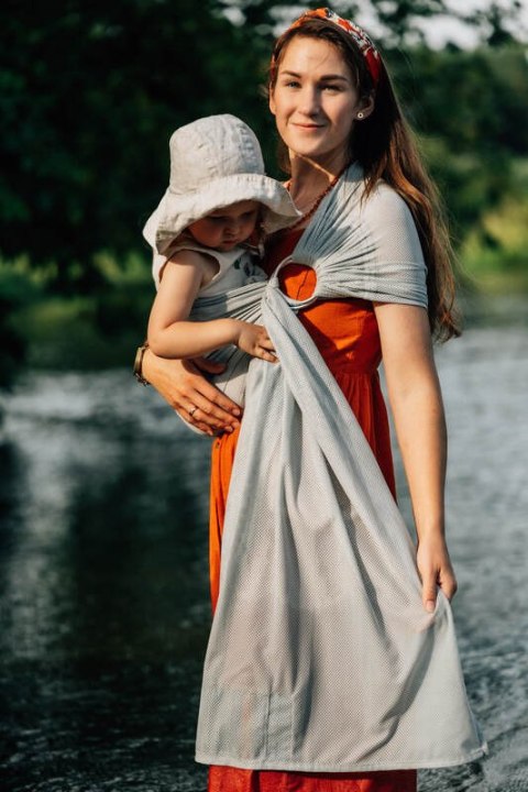 Chusta kółkowa do wody, (100% poliester), ramię bez zakładek - GREY MESH - standard 1.8m