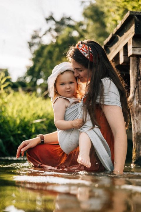 Chusta kółkowa do wody, (100% poliester), ramię bez zakładek - GREY MESH - standard 1.8m