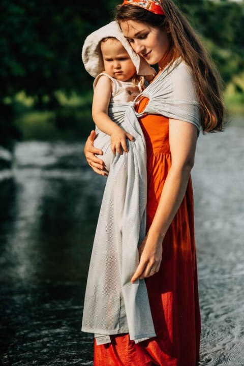 Chusta kółkowa do wody, (100% poliester), ramię bez zakładek - GREY MESH - standard 1.8m