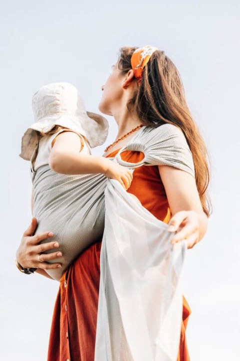 Chusta kółkowa do wody, (100% poliester), ramię bez zakładek - GREY MESH - standard 1.8m