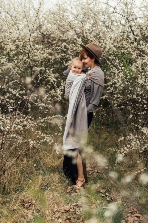 Chusta kółkowa, splot jodełkowy, ramię bez zakładek (100% bawełna) - MAŁA JODEŁKA OMBRE RAGTIME - standard 1.8m