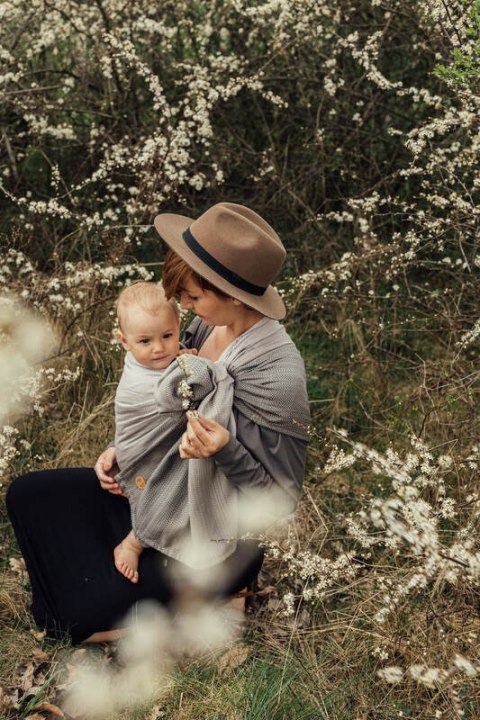 Chusta kółkowa, splot jodełkowy, ramię bez zakładek (100% bawełna) - MAŁA JODEŁKA OMBRE RAGTIME - standard 1.8m